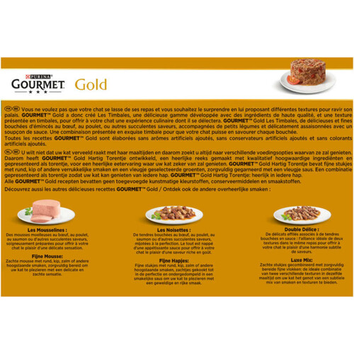 Purina Gourmet Gold Les Timbales Multi Variétés Aux Légumes 12X85g
