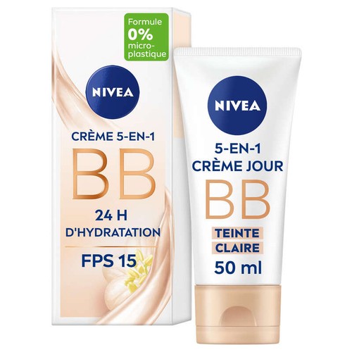 Nivea Crème De Teint 6 En 1. Clair, Enrichie En Pigments Minéraux Et En Beurre De Karité. 50ml
