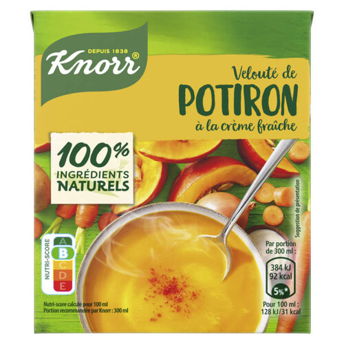 Knorr Les Classiques Soupe Liquide Velouté Potiron Crème Fraîche 30cl