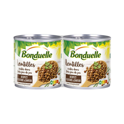 Bonduelle Lentilles Cuites dans très peu de jus Boîtex2 620g