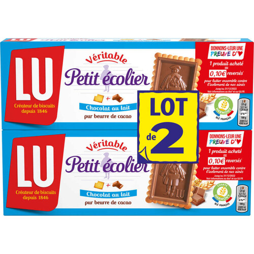 Lu Petit Ecolier Petit Beurre Biscuits nappés au Chocolat au Lait 150g