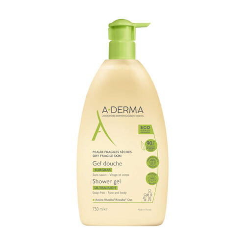 [Para] A-Derma Les Indispensables Gel Douche Surgras Nourrissant Peaux Fragiles Sèches 750ml