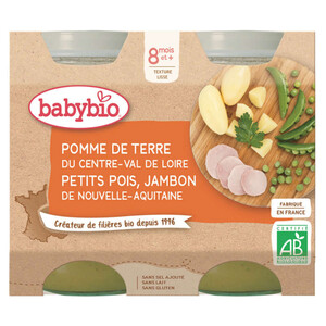[Par Naturalia] Babybio Petits Pots Légumes et Jambon 8M 2x200g Bio