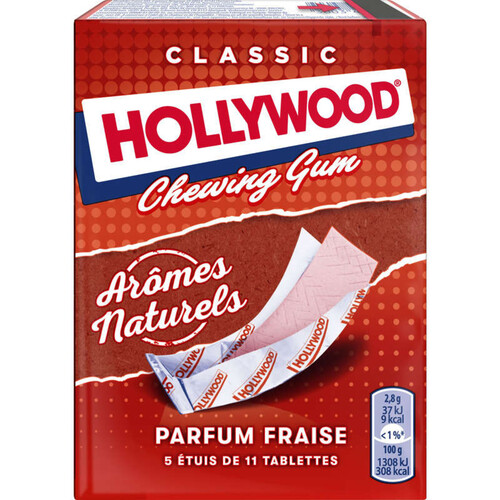 Hollywood Chewing-gum Chlorophylle Fraise 155g