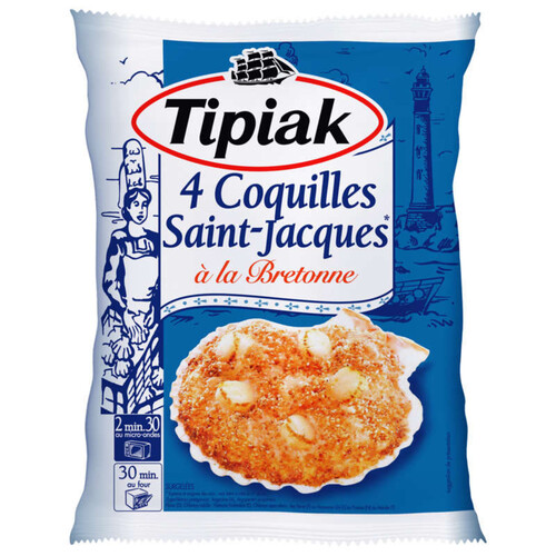 Tipiak coques saint jacques à la bretonne 90gx4