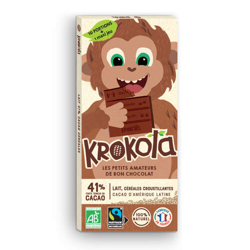 Krokola Chocolat Au Lait 41% 3 Céréale 100G