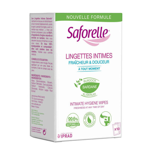 [Para] Saforelle Lingettes Intimes Fraîcheur & Douceur x10