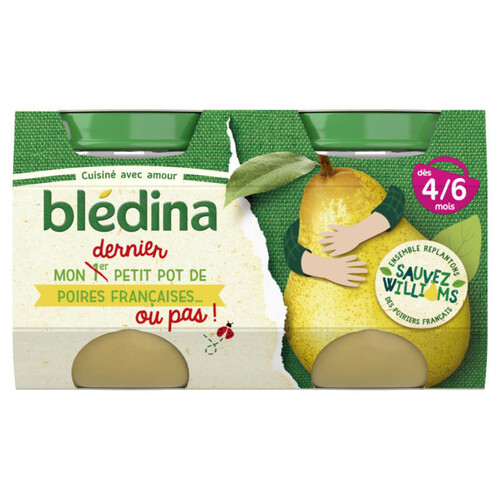 Blédina Pots fruits Mon 1er Petit Pot Poiresdès 4/6 mois 2x130g