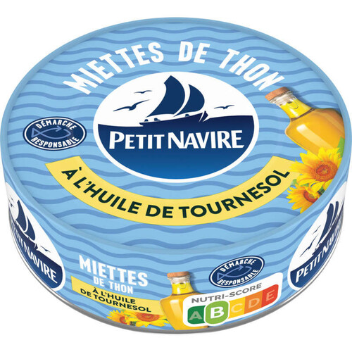 Petit Navire miettes de thon à l'huile de tournesol 80g