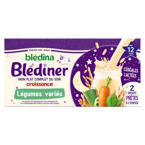 Bledina Blediner Lait Croissance Légumes Variés 250Ml X2 Dès 12 Mois