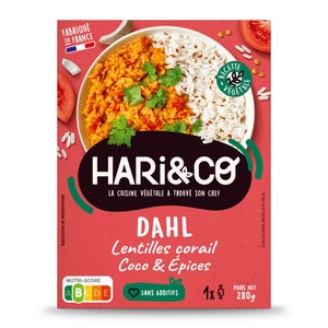 HARI&CO Dahl de Lentilles Corail Coco & Epices Bio 280g