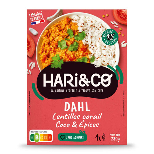 Hari&Co Dahl de Lentilles Corail Coco & Epices Bio 280g