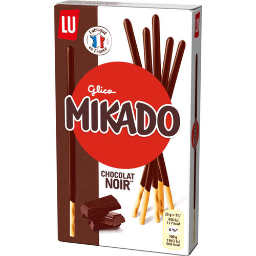 Lu Mikado Biscuits nappés au Chocolat Noir 90g