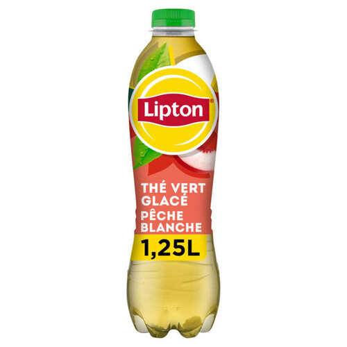 Lipton Thé vert Glacé saveur Pêche Blanche 1,25L