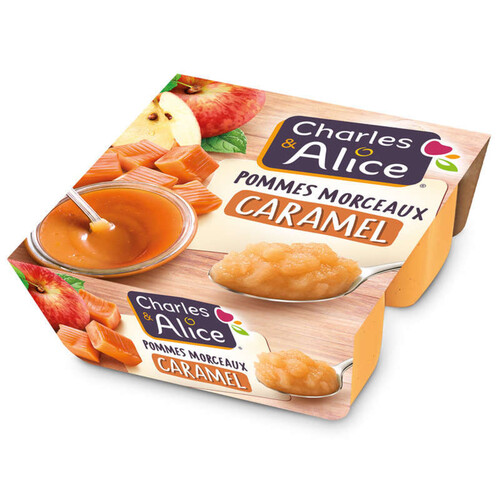 Charles & Alice pommes morceaux caramel 4x 97g