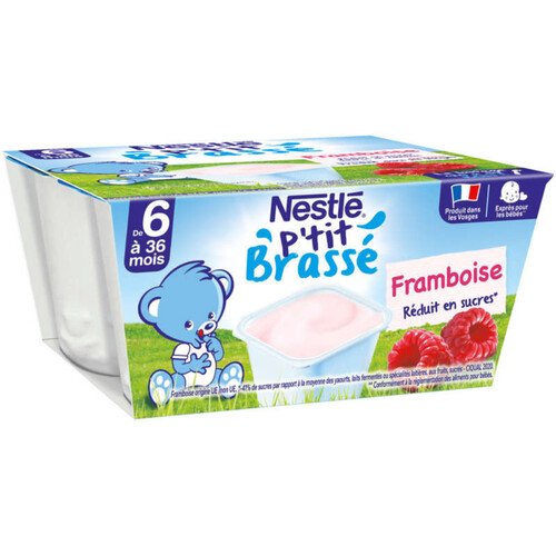 NESTLÉ Ptit Brassé Framboise - Laitage dès 6 mois - 4x100G