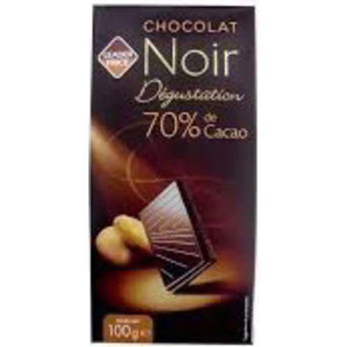 Leader Price Chocolat Noir Dégustation 70% Cacao 100g