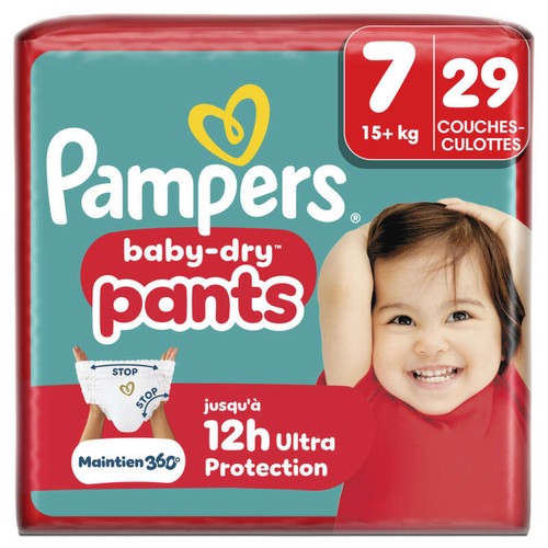 Pampers Baby-Dry Pants Taille 7+, 15kg, 29 Couches-Culottes