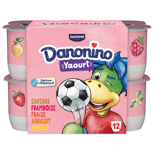 Danonino Yaourt aux Fruits Aromatisé avec paille 12x125g