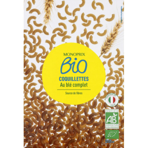 Monoprix bio coquillettes au blé complet 500g
