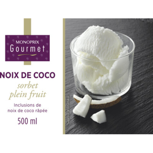 Monoprix Gourmet Sorbet Noix de coco râpée 325g
