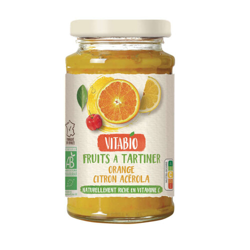 Vitabio Délice Fruits À Tartiner Orange Citron Acérola 290G.