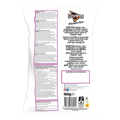 Doritos Chips Tortilla Goût Flamin' Hot 160g