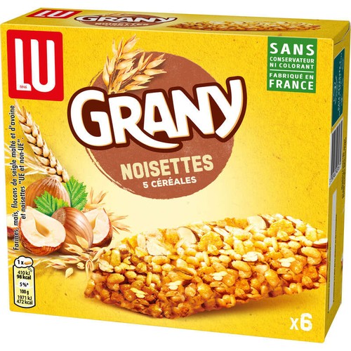 Lu Grany Barres de Céréales Noisettes 5 Céréales 138g