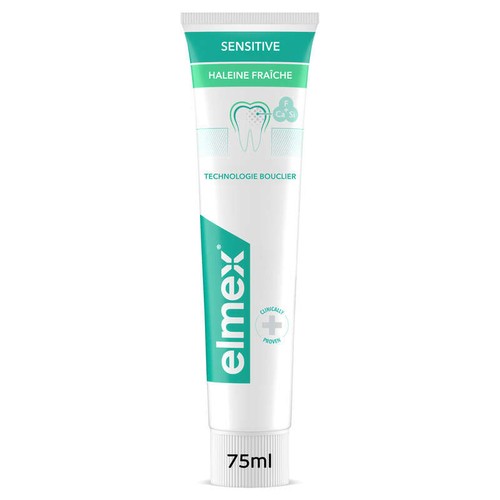 Elmex Dentifrices Dents sensibles nettoyage et fraicheur 0% colorants 75ml