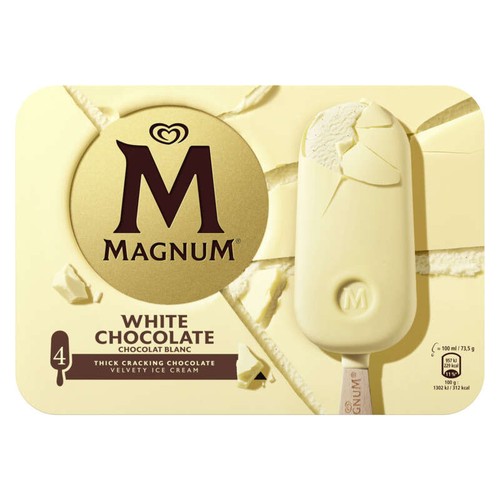 Magnum Glace Bâtonnet Chocolat Blanc 4x100ml