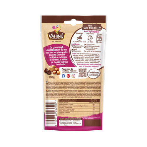 Vahiné Mix Gourmand Pépites chocolat au lait, fudge saveur caramel 100g