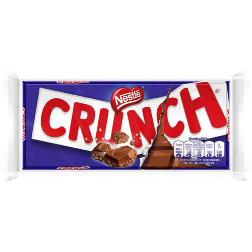 Crunch Tablette Chocolat Au Lait Et Céréales Croustillantes 2X100G