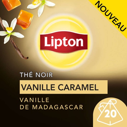 Lipton Thé Noir à la Vanille de Madagascar et Caramel x 20 Sachets
