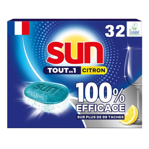 Sun Tablettes Lave-vaisselle Tout en 1 Citron x32