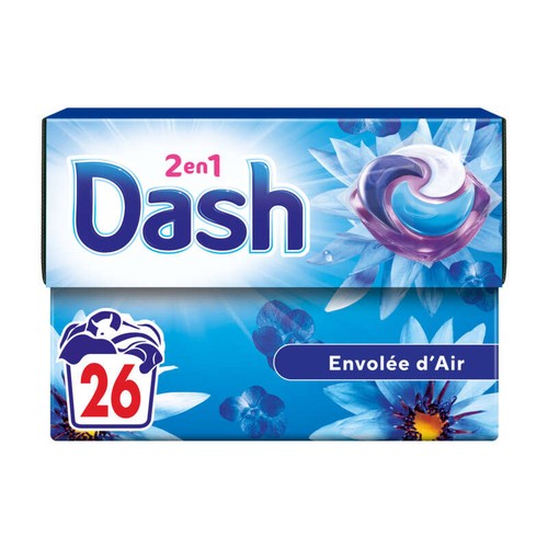 Dash Pods 2en1 avec Adoucissant Lenor Envolée d'Air *26 Lavages 496g
