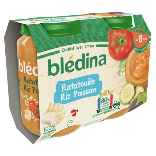 Blédina Pots Ratatouille Riz Poisson dès 8 mois 2 x 200g