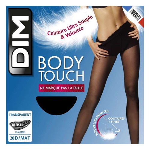 Collant Transparent Ceinture Velouté, Noir, 20D, Body Touch DIM - T2