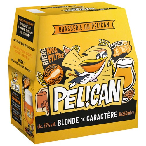 Pélican Blonde bière non-filtrée 7,5% vol 6x25cl
