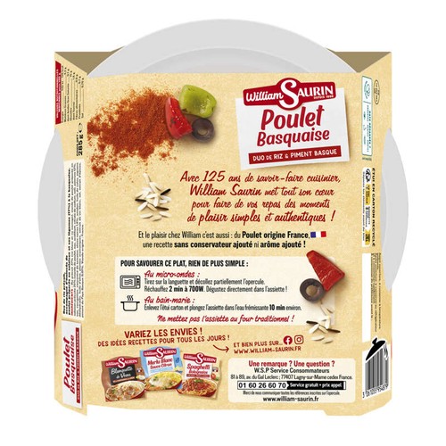 William Saurin Poulet Basquaise Duo de Riz 285g
