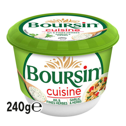 Boursin fromage cuisine ail et fines herbes 240g