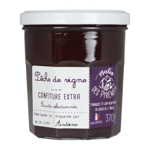 Matin des Pyrénées Confiture Extra Peche de Vigne 370g