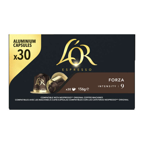 L’or espresso forza cafe intensite 9 en capsules x 30 - 156g