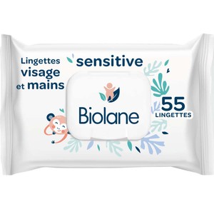 Biolane Lingettes Visage Et Mains Sensitives x55