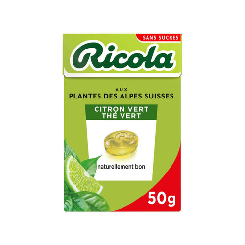 Ricola Sans Sucres Bte 50G Citron Vert Thé Vert