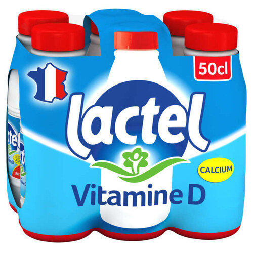 Lactel Vitamine D entier bouteille 6X50 cl