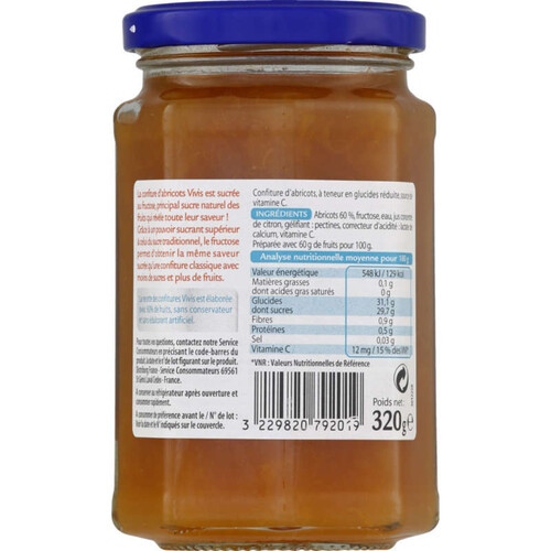 Gayelord Hauser Confiture D'Abricots, Fructose, -43% De Sucres 320G