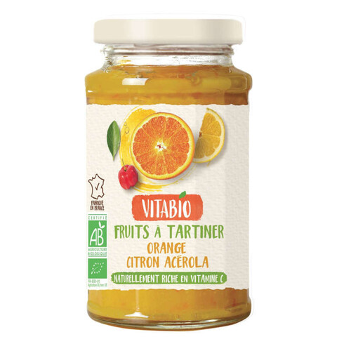 Vitabio Délice Fruits À Tartiner Orange Citron Acérola 290G.