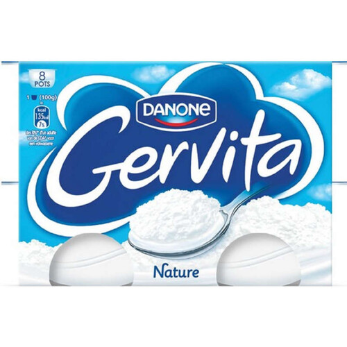 Gervita Fromage blanc mousse nature 8x100g