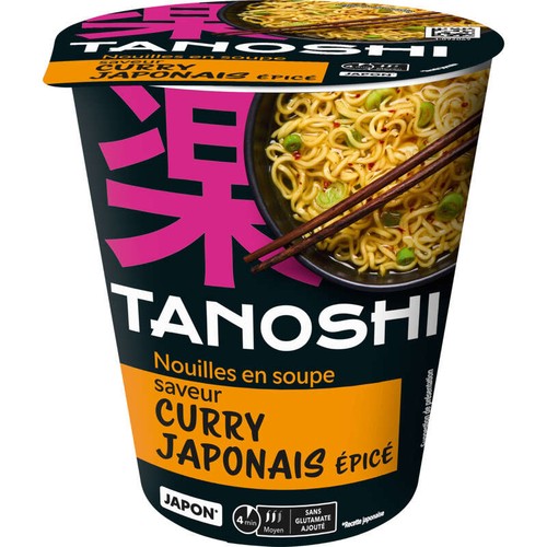 Tanoshi Japon Nouilles Japonaises Saveur Curry Japonais Epicé 65g