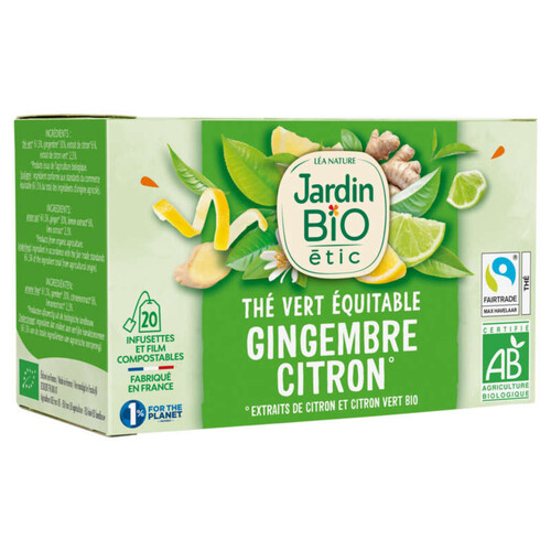 Thé vert gingembre citron bio